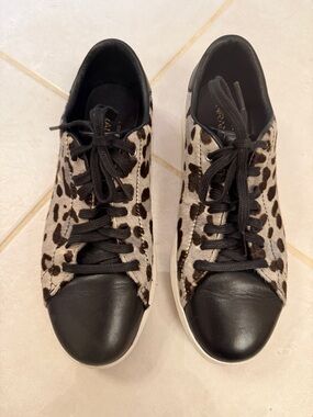 Cole Haan Grandpro Leopard Print Leather Women's Sneakers - Black & Gray, 9 B